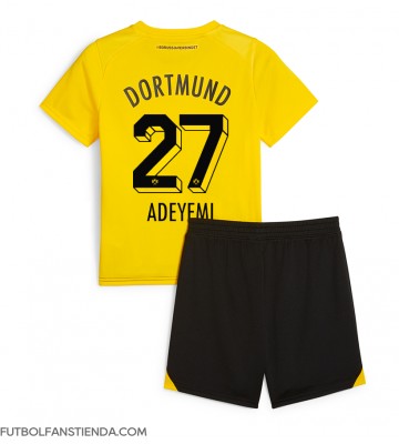 Borussia Dortmund Karim Adeyemi #27 Primera Equipación Niños 2023-24 Manga Corta (+ Pantalones cortos)